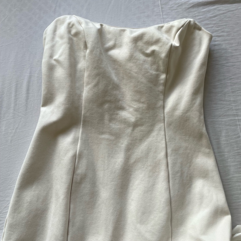 BHLDN White Strapless Ruffled Trumpet Dress - Picture 4 of 14